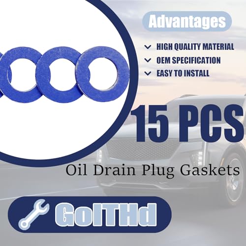 Image of 15PCS Oil Drain Plug Gasket, Compatiblr with Prius Tundra Sienna Highlander Avalon Camry Corolla Tacoma 4Runner RAV4, 12mm Aluminum Crush Washer Replaces 9043012031