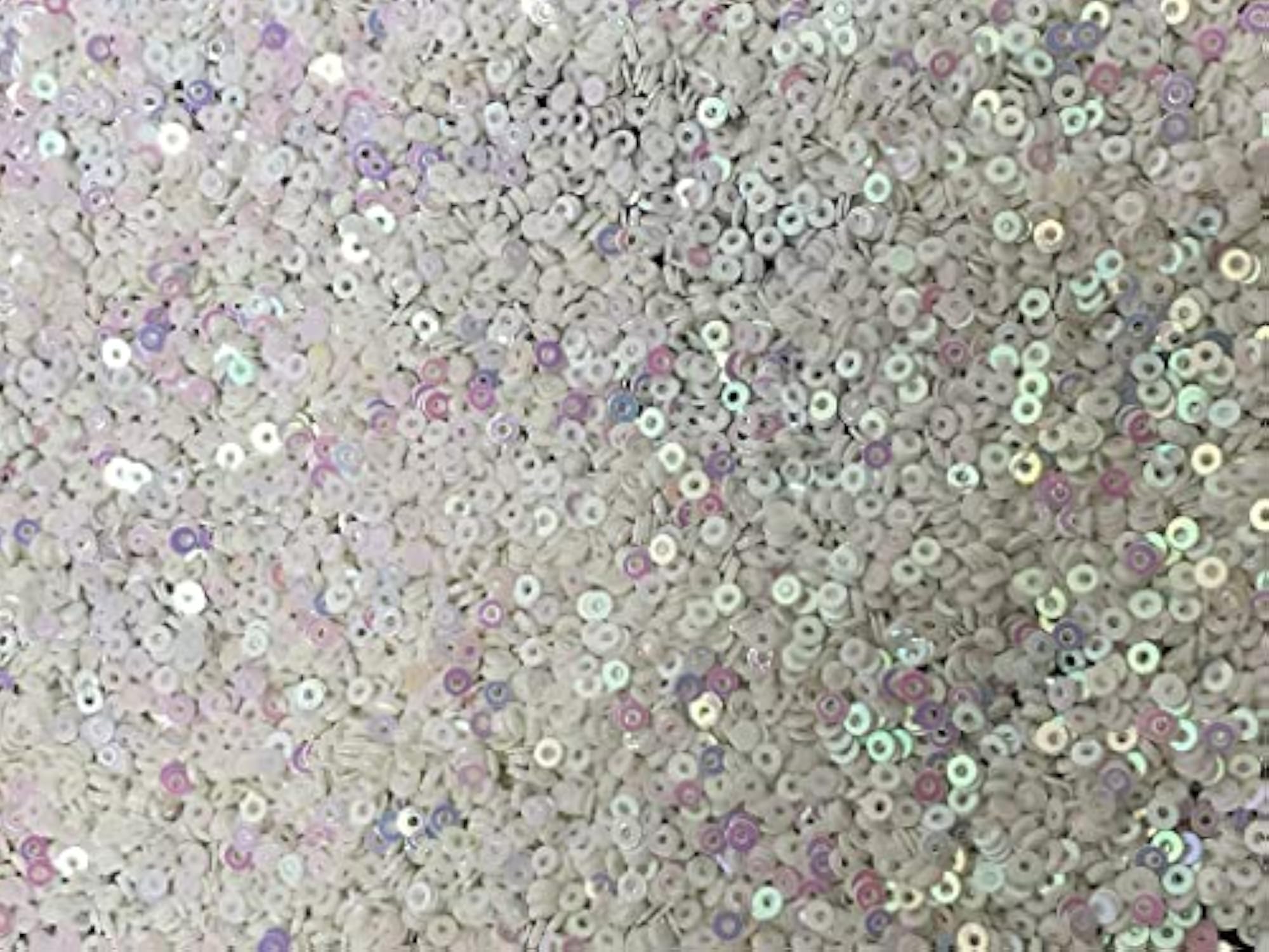 4mm Off White Rainbow Circular Plastic Sequins, Pack of 250 Grams