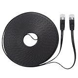 最安!【ウルマックスオリジナル】 LANケーブル フラット CAT6準拠 ストレート イーサネットケーブル ツメ折れ防止カバー付 フラットLANケーブル ランケーブル RJ-45 カテゴリ6 Gigabit 爪折れ防止 スリムコネクタ (15m, 黒)