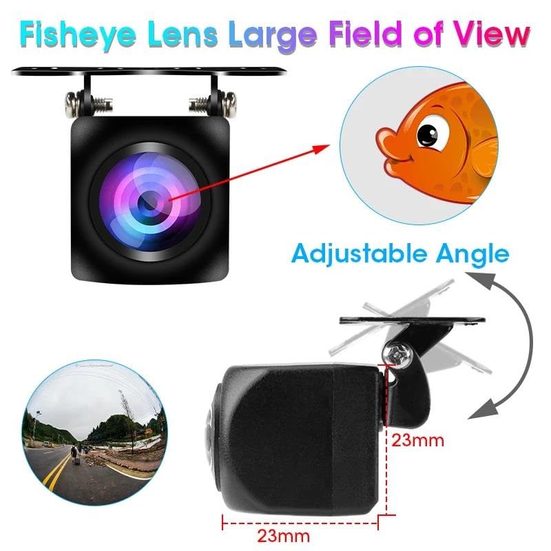 Auto-achteruitrijcamera Fisheye Full HD Nachtzicht Achteruit AHD 4-pins Parkeercamera Voor Voertuigen 170 ° Gouden Lens 1920x1080P Omgekeerde Camera Achteruitrijcamera Met (Grootte : GAHD