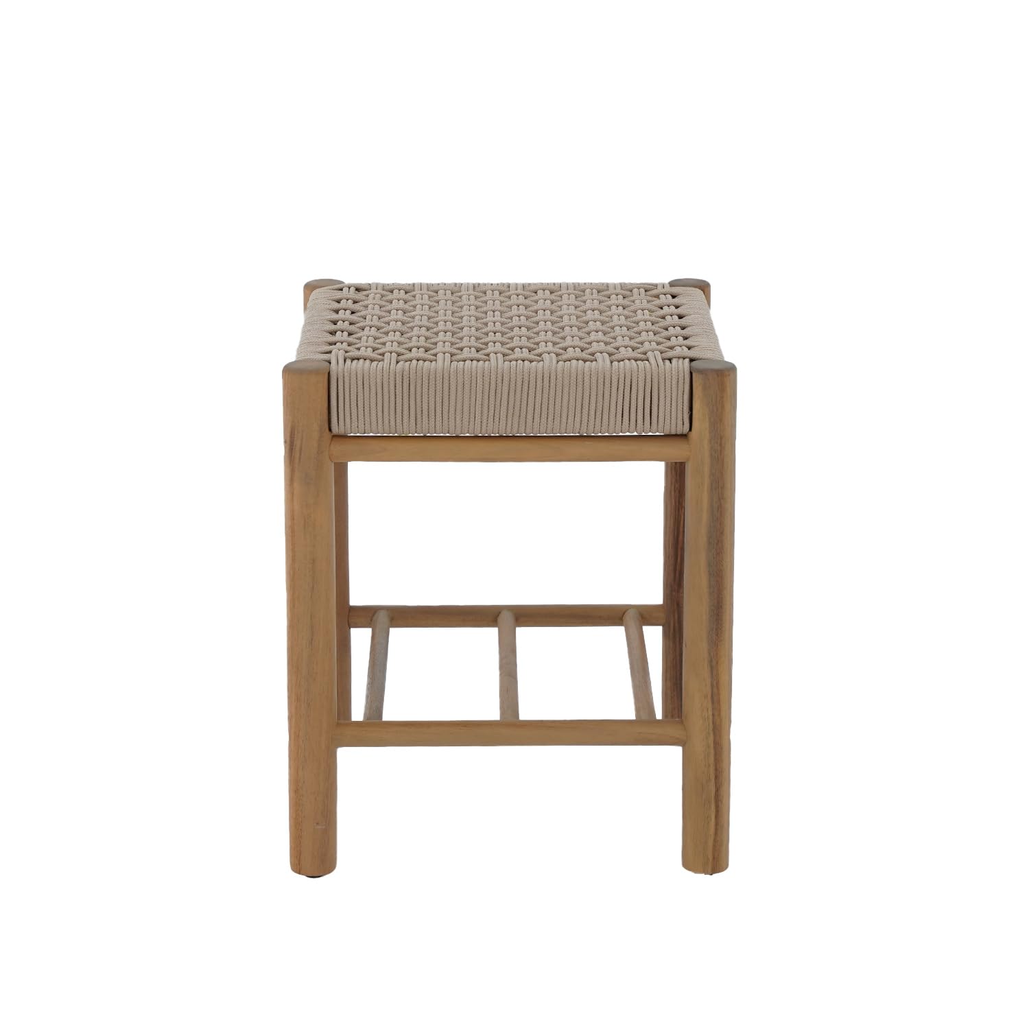 BAÏTA Tabouret intérieur et extérieur AVI en Bois d'acacia et Corde Beige