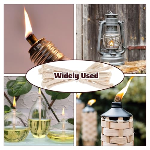 Lusofie 40pcs 1/4\" Oil Lamp Wicks Round Cotton Wicks for Tiki Torches, Alcohol Candle Burner, Kerosene Lamp, Oil Lantern