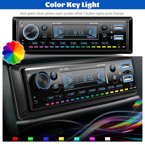 Radio multimedia Bluetooth para auto Single Din miniatura 6