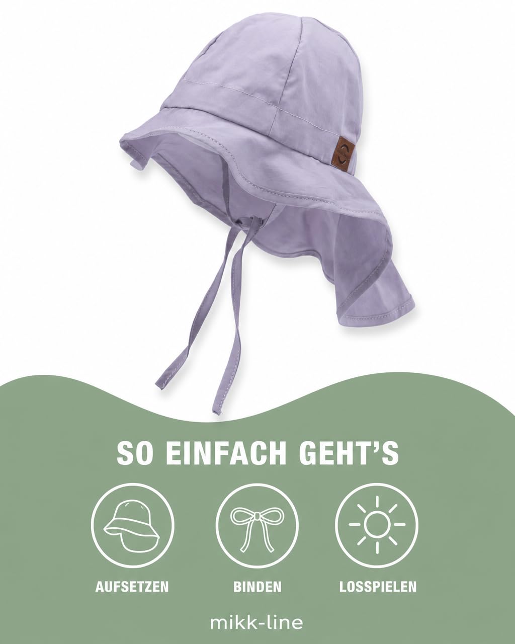 Mikk-line Sombrero para el sol para bebé, protección UV, 50, protección para el cuello, sombrero de sol para bebé, gorra con visera para niños y niñas, gorro de verano ligero para una protección