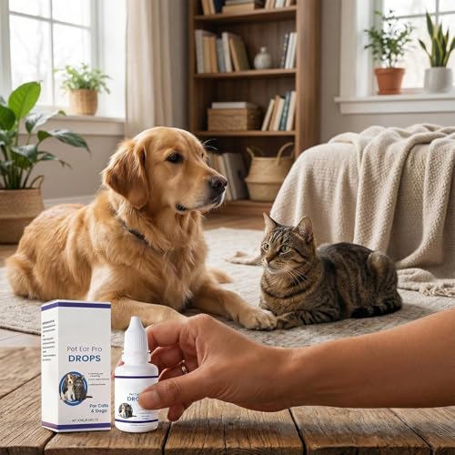 Ohrentropfen Für Hunde,10ml natürliche juckreizlindernde Tiefenreinigung | Ohrenspülung Tropfen Zur Juckreizlinderung - Für Pflege Bei Rötung Schwellung Geruch Ohrenschmalz Bei Welpen Kätzchen