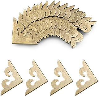 Dylan-EU 24 Pcs 27 x 27 mm Large Retro Metal Corner Protector Book Scrapbooking Albums Menus Vintage Decoration Iron Protection Corner Notebook File Corner Decorative Accessory - Bronze
