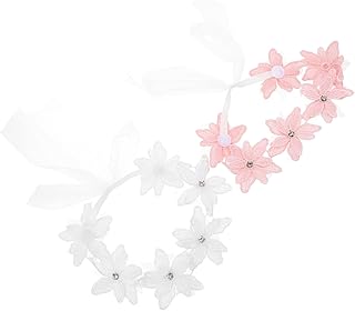 SECFOU 2 Pçs Tiara De Bebê Flores Decorativas Tiaras De Flores De Bebê Acessórios De Cabelo Para Crianças Tiaras Florais De Bebê Tiaras De Renda Para Bebês Tiaras De Renda Doce Bebê