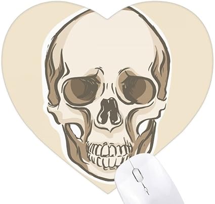 Amazon 人間の頭蓋骨のスケッチ イラスト ハート型マウスパッドゴムパッド マウスパッド 通販