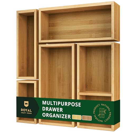 ROYAL CRAFT WOOD Premium Carbonized Bamboo Decorative Boxes - Drawer