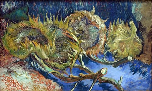 Toile Van Gogh Blumen dans un vase Blauer - Tableau salon 60x90cm