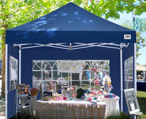 Image of ABCCANOPY Pop up Canopy Tent with Elegant Church Window 10X10,Navy Blue