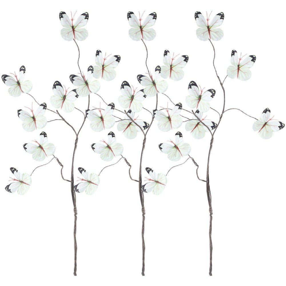 Fituenly Artificial Butterfly Decor Branch, Realistic Butterflies with Faux Branches for Vase Table Display, Home Studio Decoration