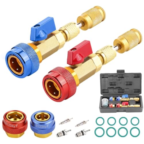 GarberielG Light Automotive R134a R1234yf R22 Valve Core Remover Installer Tool Set - Auto Air Conditioning Repair AC Valve Core Removal Tool for Standard & Jra Valve Core Couplers