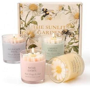 Scented Candles Gift Set for Women, 4 Pack Natural Soy Wax Candles for Home
