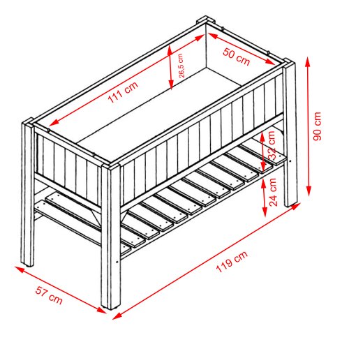 Habau, Aiuola rialzata con mensola porta-oggetti