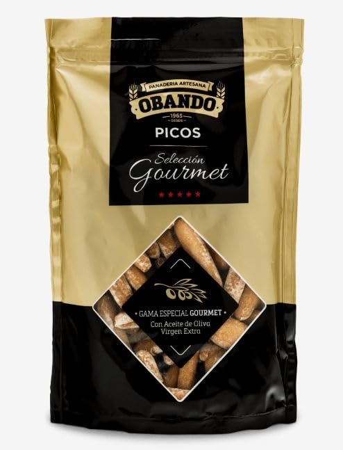 Picos Camperos de Utrera,Sevilla Selección Gourmet con Masa Madre | Obando - Panadería Artesana - Bolsa 140g - Picos Gourmet, Piquitos Rusticos