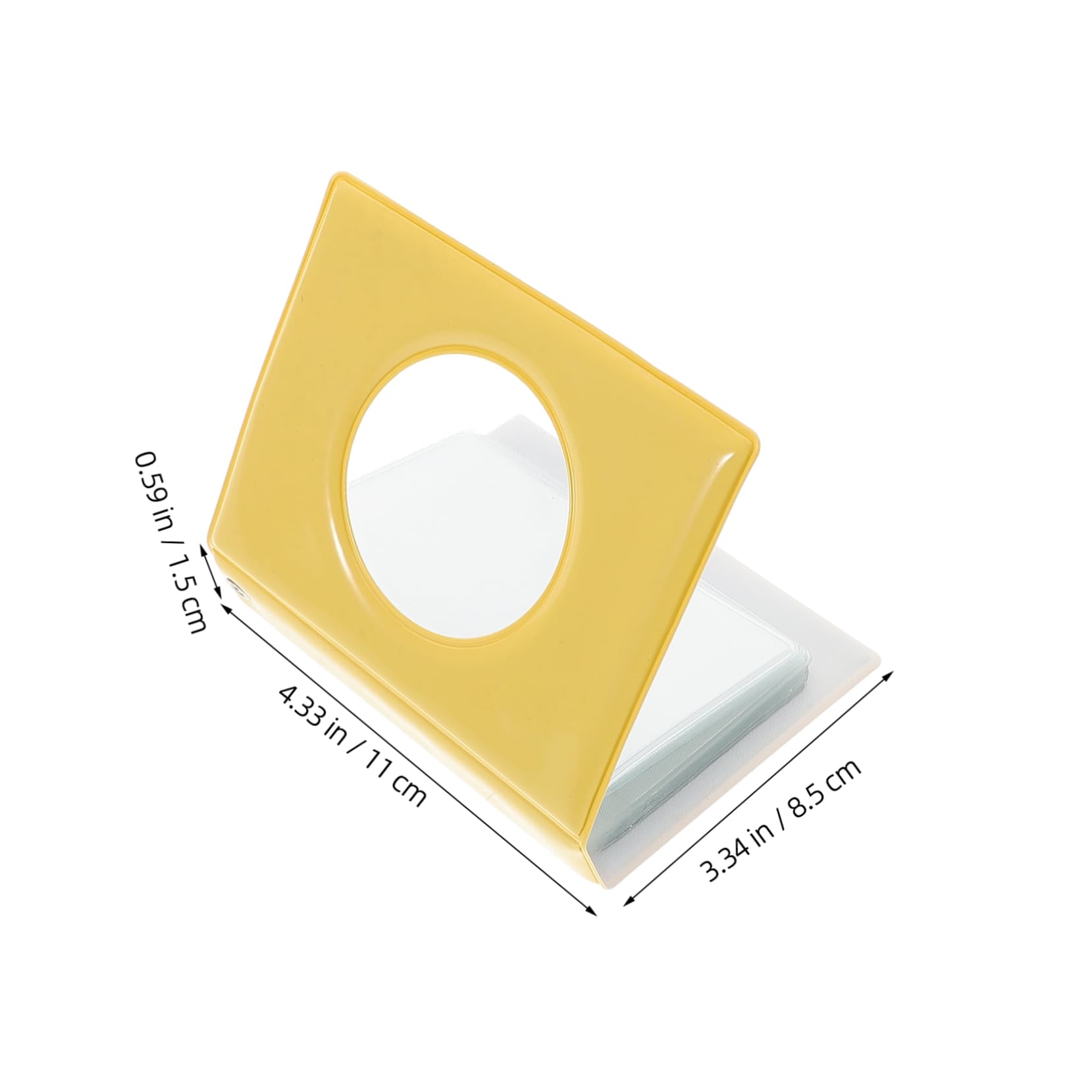 FAVOMOTO Mini Binder 3 Slot Album Pockets Yellow Photo Sleeves for Fans Photo Album Folder Photo Card Holder Book