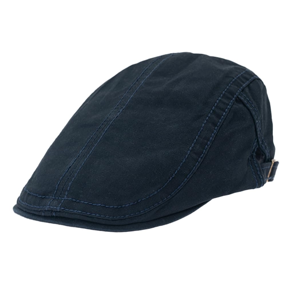 Keepsa Men's #K56-Navy Cotton Adjustable Vintage Flat Cap Gatsby Ivy Irish Hat Cabbie Hat Newsboy Caps