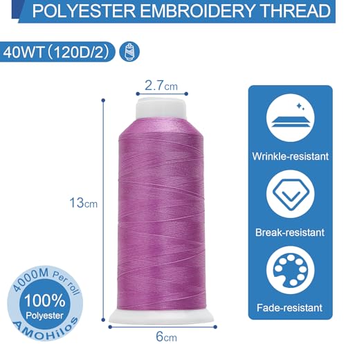 Image of High Tenacity Polyester Embroidery Machine Thread 40WT(120D /2) 4000M Per Spool for Commercial and Domestic Embroidery Machine (Purple Pansy-1831)