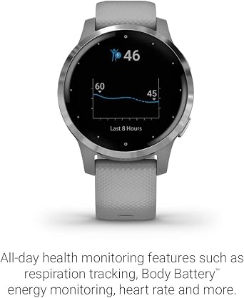 Amazon.com: Garmin vivoactive 4S, reloj inteligente GPS de tamaño pequeño,  cuenta con música, monitoreo de energía corporal, entrenamientos animados,  sensores de buey de pulso y más, plata con banda gris : Electrónica