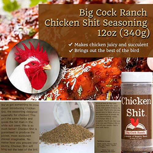 Big Cock Ranch All Purpose Seasoning Set - Aw Shit 9oz, Bull Shit 12oz, Chicken Shit 12oz, Good Shit 11oz and No Shit 8oz - Gluten-Free No MSG Gourmet Seasonings Rub and Spices Bundle - Thumbnail 2