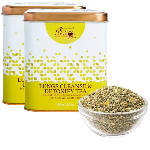 Image of The Indian Chai - Lung Cleanse & Detoxify Tea 200g | Anti Smoking Herbal Tea with Burdock Root, Valerian Root, Mullein Leaf, Eucalyptus Leaves & more