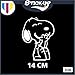 Adesivo Snoopy risata - ADESIVO PER AUTO MOTO MOBILI - Peanuts comics cartoon cartoni animati sticker (Bianco)