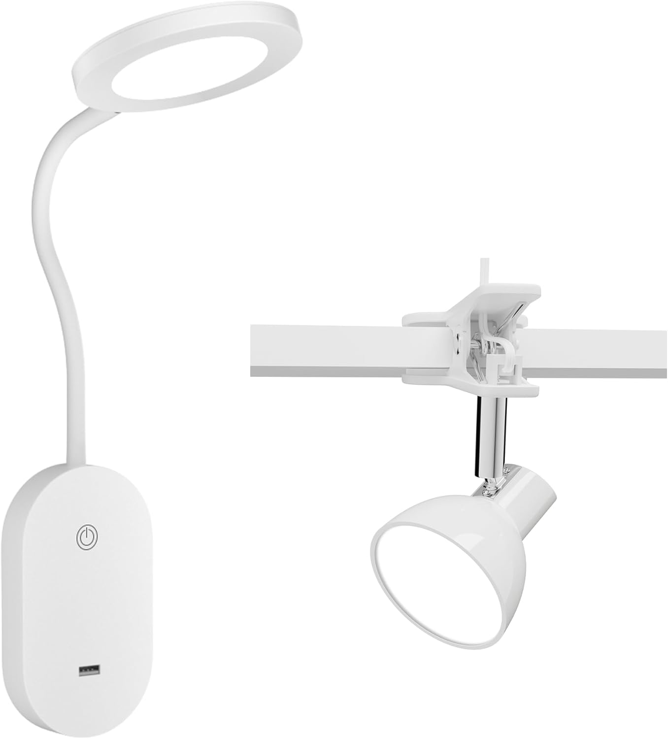 deeloop Eye-Care LED Reading Light Set | White Book Reading Light Bundle