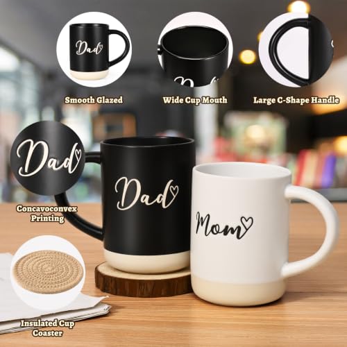 YHRJWN Mom and Dad Gifts, Mom and Dad Mugs, Mother's Day Christmas Gift for Parents from Daughter Son, New Parents Gifts for Couples, 16 Oz - Image 5
