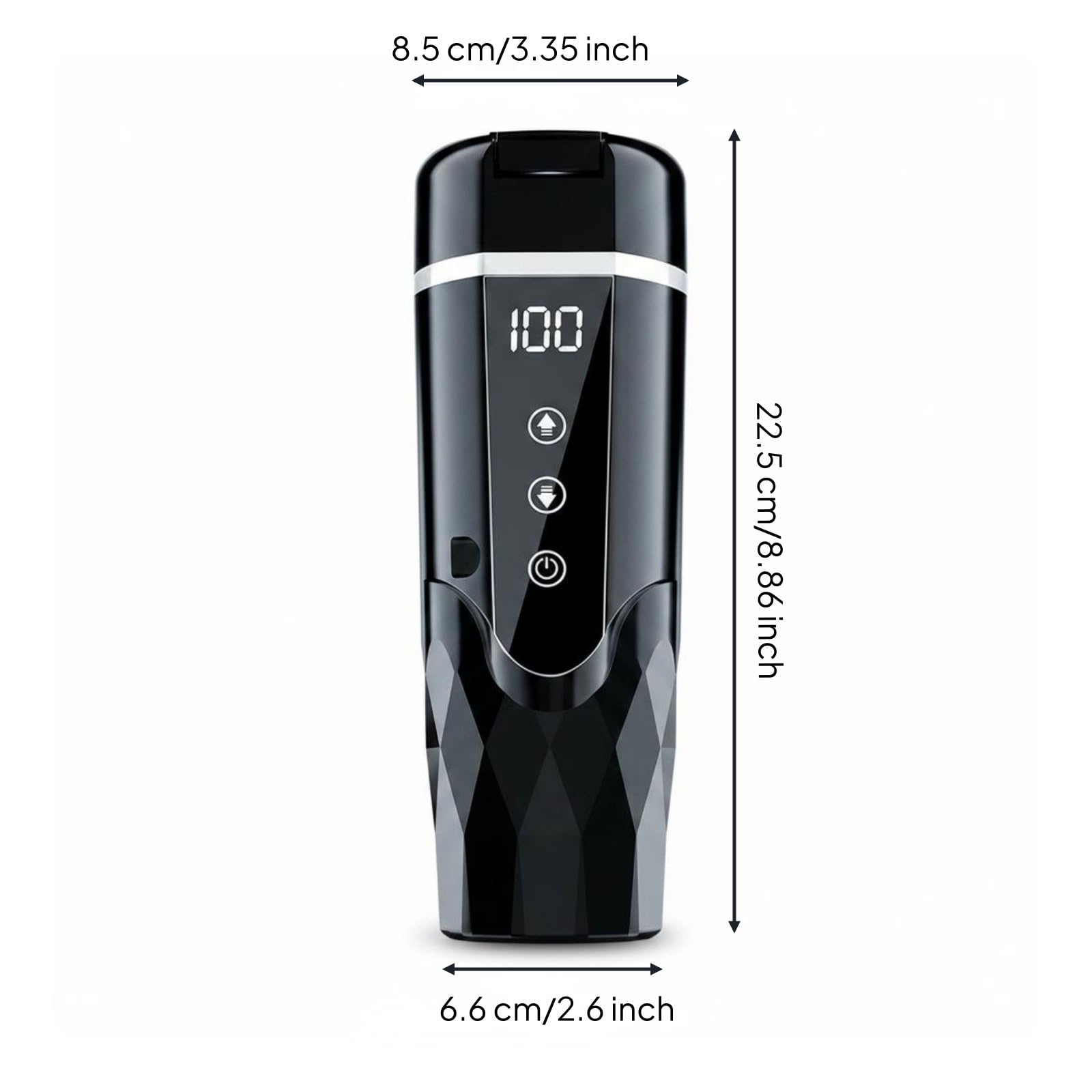 Gralara Hervidor de Coche 12V para Agua Caliente Taza Térmica Eléctrica Vaso de Viaje Termo Automotriz Cable Reforzado Material y Acero Apto para Coche y, Negro Clásico