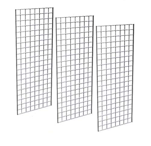 Only Garment Racks #1898W Grid Panels - Perfect Metal Grid for Any Retail Display, 2' Width x 5' Height, 3 Grids Per Carton (White) (Pack of 3)
