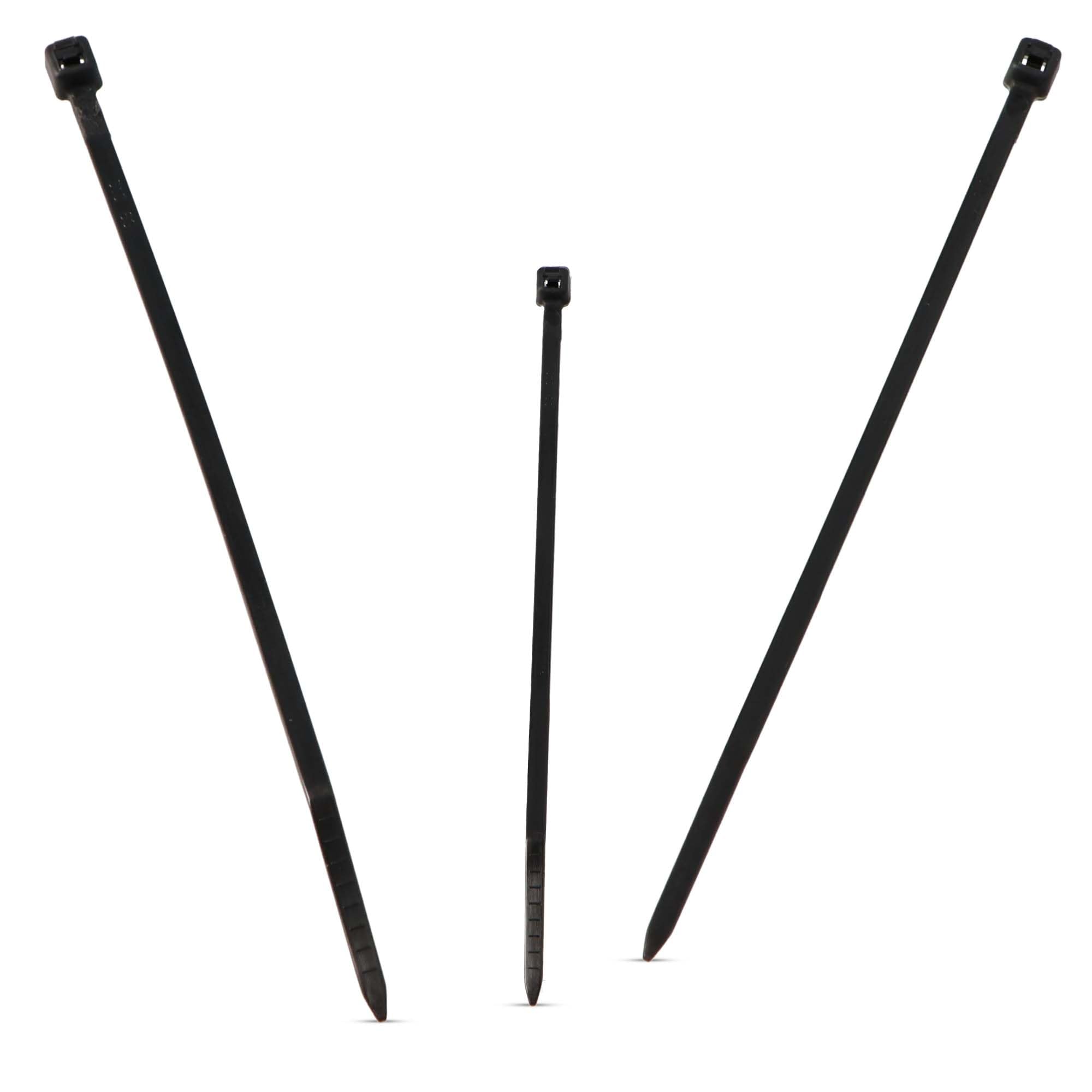 Colliers De Serrage Velamp Nylon 6.6 - Lot De 100, 200mm X 2.5mm, Résistants UV Et Chaleur - Noir