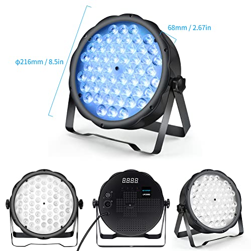 Betopper Led Par Lights 54 X 1.5W, Rgb Stage Lights Dmx Dj Lights Sound Activated With Stand, Strobe Light & Wash Par Lights Dmx For Parties, Church, Wedding, Bars, Club, Performance - 2 Pack #TOP3