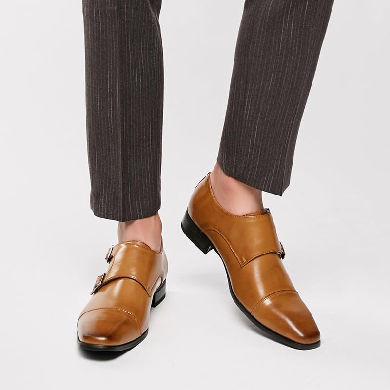 Pointed Toe Men Oxfords Slip On Shoes Casual Loafers Mens Fashion Formal Dress Shoes Hasp Formal Leather Shoes for Men2