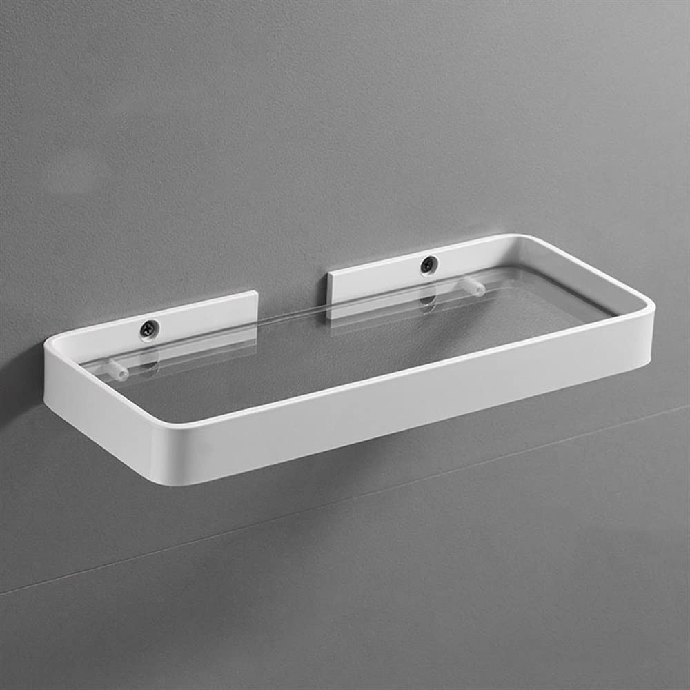 ZJHFFFG Shower Organizer Corner Shower Caddy Bathroom Shelf White Aluminum Mirror Front Dresser Shelf Cosmetic Skin Product Storage