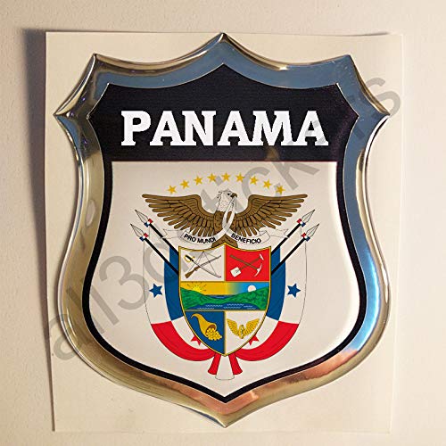 All3dstickers Sticker Panama Resin 3D Emblem Panama Coat of Arms Domed Doming