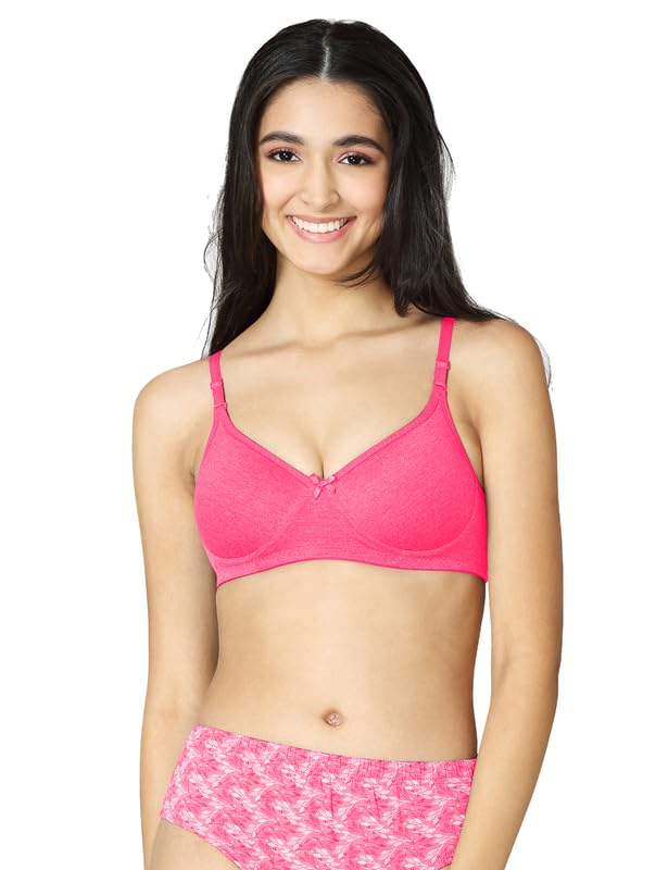 Image of VSTAR Jade Women's Soft Foam Padded Wire-Free Seamless Medium Coverage Bra | Convertible & Adjustable Straps | Polycotton Comfort | Breathable & Soft | Pack of 1