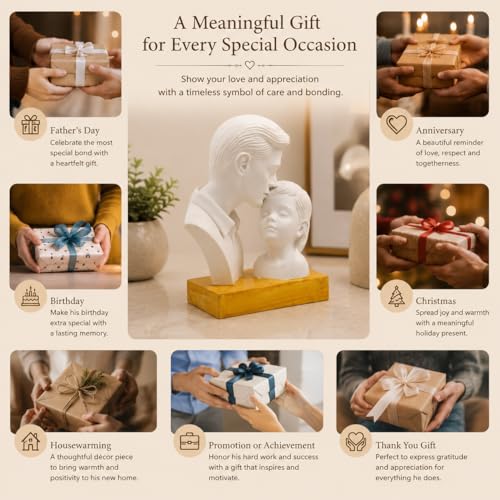 Image of CraftVatika Gift for Father Son Statue Showpiece, Father Son Gift, Home Decor Items, House Warming Gifts Father's Day Birthday Gift for Man Dad Papa Daddy, Gifts for Him
