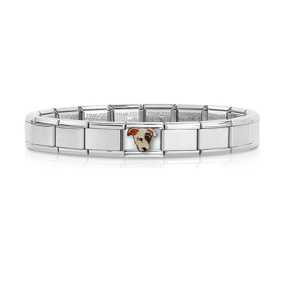 Quiges - Módulo de eslabones de estilo italiano de 9 mm de acero inoxidable para pulseras de estilo italiano, Acero inoxidable, No es una piedra preciosa