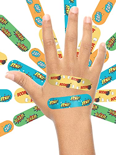 Image of Ouchie NON-TOXIC Printed Bandages COMBO Set of 2 (40 Pack) - YELLOW & SPACE BLUE