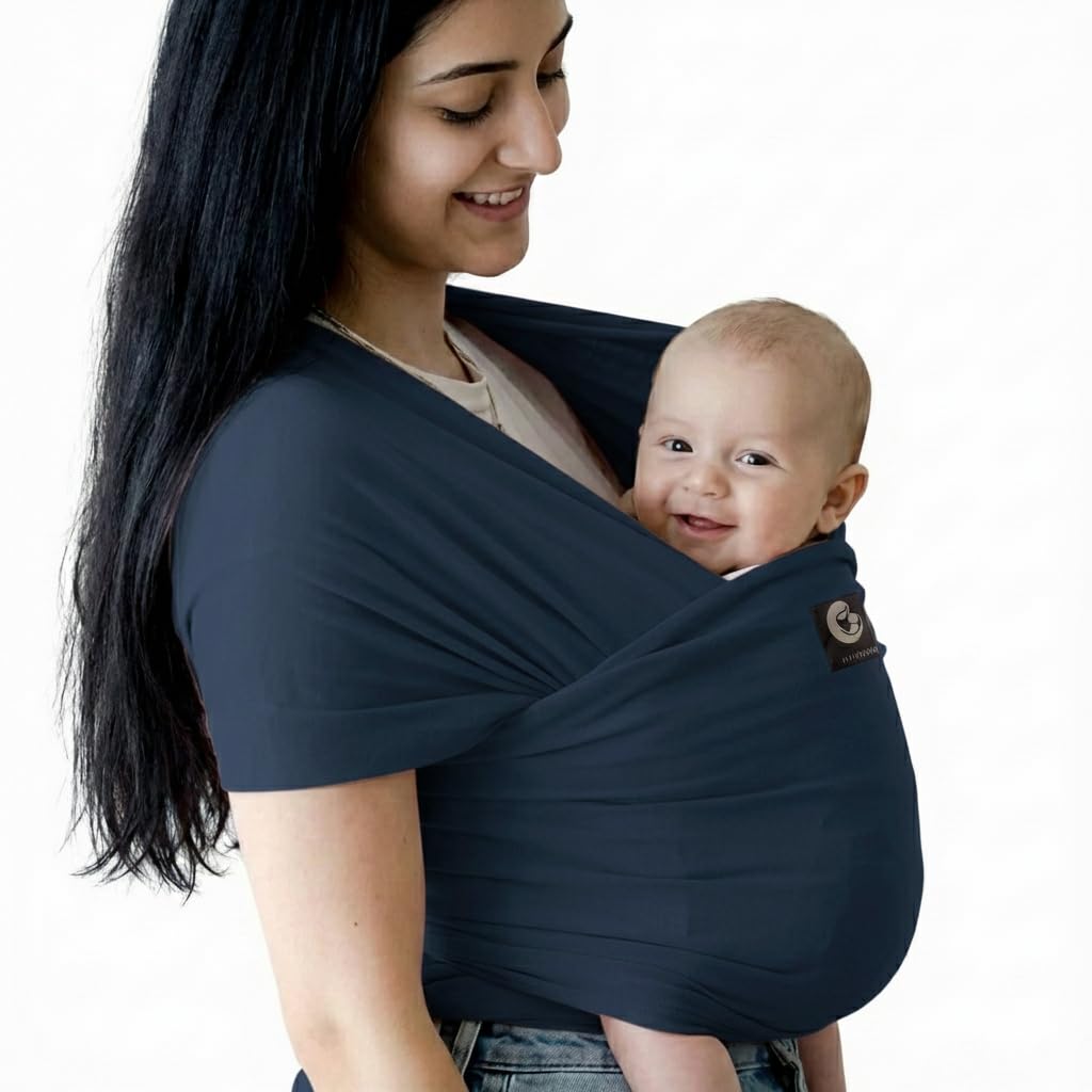 Baby Carrier Wrap for Newborn to Toddler | Ergonomic M-Position Sling | Soft Cotton, Breathable & Stretchable | Hands-Free Babywearing (Midnight Navy)
