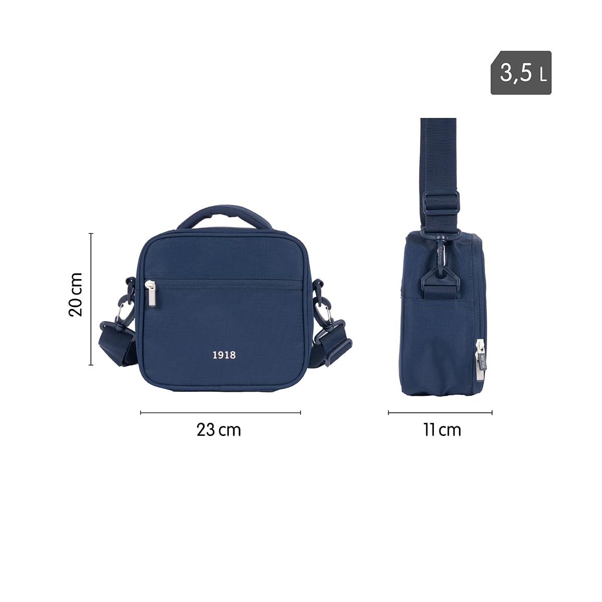 MILAN Sac isotherme pour aliments avec 3 récipients (3.5L) série 1918. bleu marine, 08806SNCB