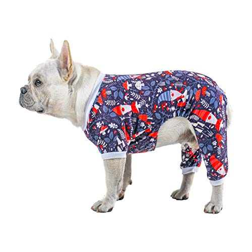 CuteBone Dog Pajamas Christmas Clothes Pjs for Small Dogs Shirts P107S