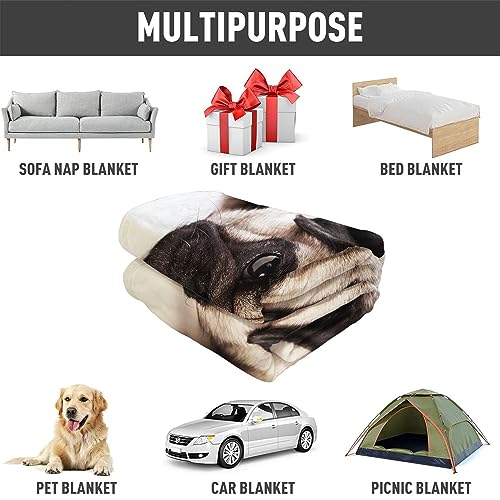 Sxchen Blankets Plush Sofa Bed Throw Blanket Lazy Pug Dog 60"X80" #TOP5
