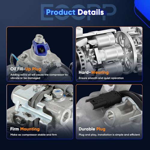 Image of ECCPP AC Compressor Fit for BMW 550i X5 X6 M6 750i 4.4L 2009-2018 | Fast Cooling AC Compressor with Clutch