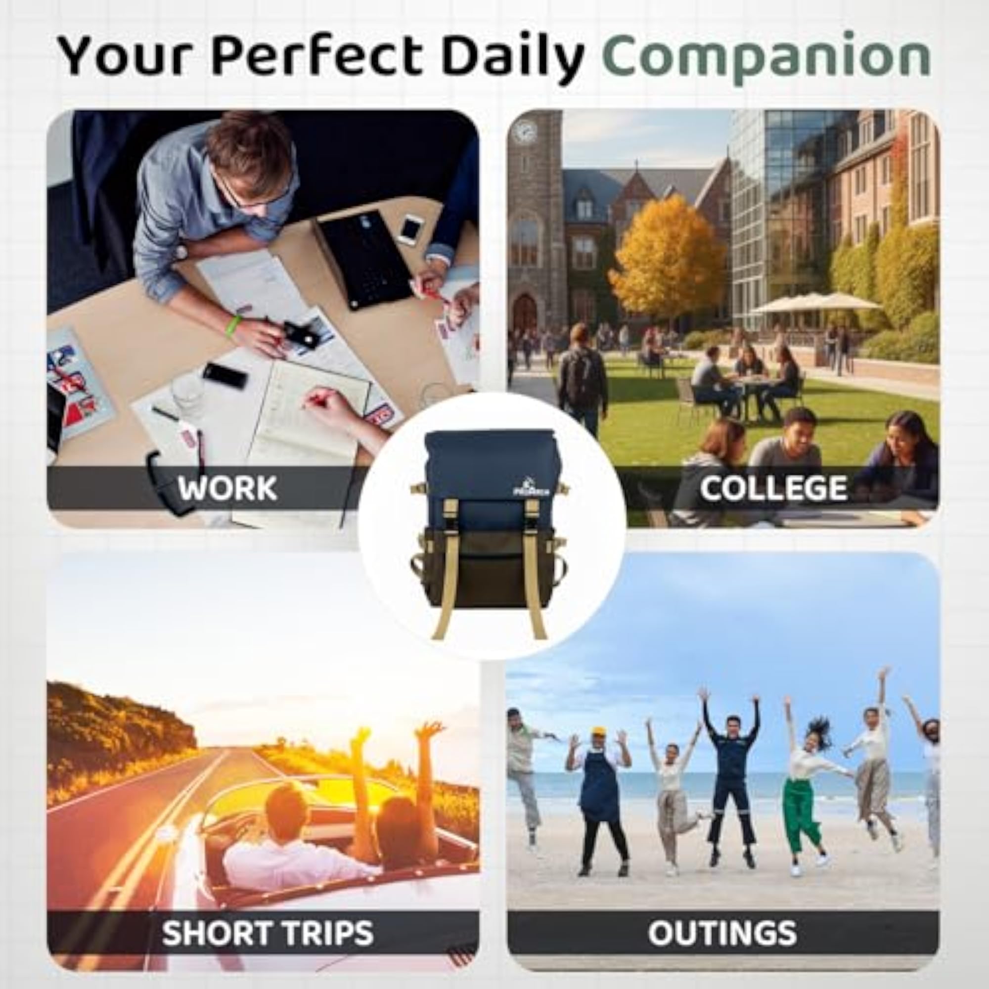 Stylish Laptop Backpack for Women & Men, Water Resistant