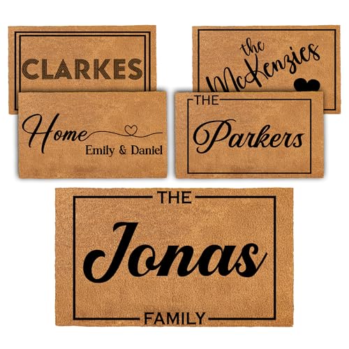 DoormatHub Personalized Door Mat Custom Multiple Size Welcome Door Mat Anti-Slip Backing Welcome-Mat Outdoor-Indoor Doormat Weather-Resistant Entrance Rug