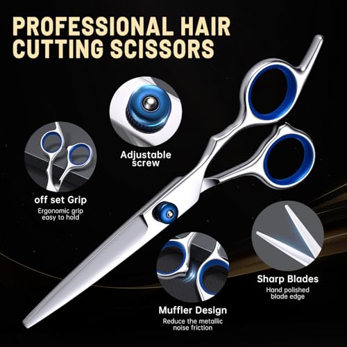 hair cutting scissors set professional stainless cutting hair scissors barber hair cutting scissors thinning shears sharp blades hairdresser haircut for womenmenkids lfj1234