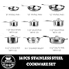 imarku 14-Piece Stainless Steel Cookware Set, Tir-Ply Pots and Pans Set with Lids, Induction Compatible, Oven Safe to 500°F, Non-Toxic,Dishwasher Safe, Ideal Gift for Home Cooking Women #2