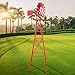 Outvita 8FT Ornamental Windmill, Heavy Duty Durable Metal Weather Vane Garden Decoration Weather Resistant for Garden, Yard, Farm, Seaside (8ft-red)